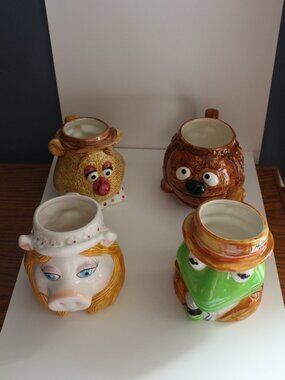 Lot of 4 Muppet Taste Setter by Sigma Mug Hand Painted Original Sticker